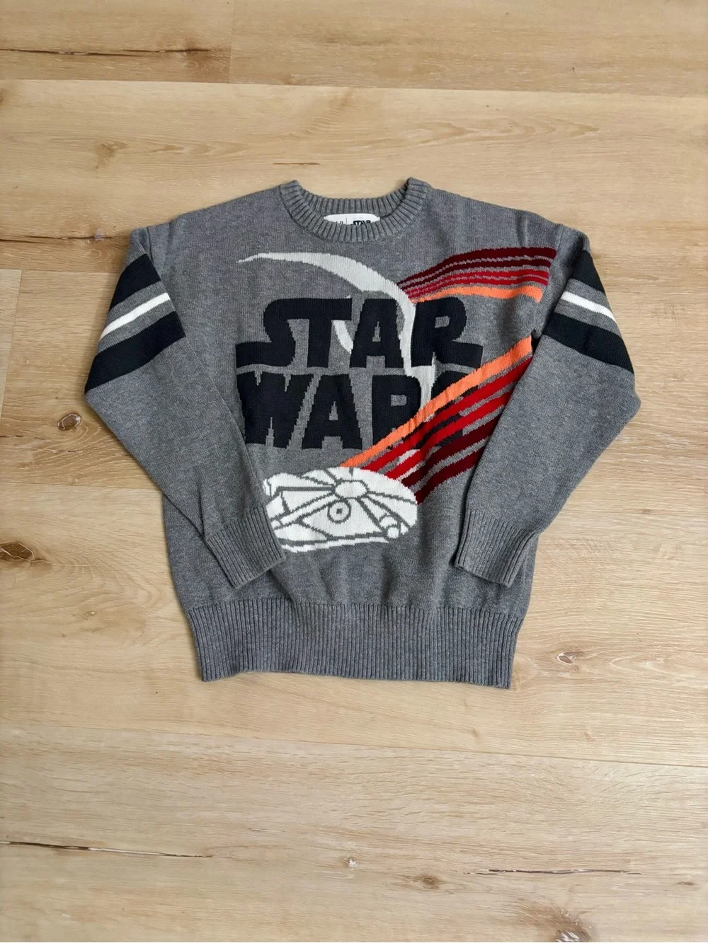 GAP Kids Star Wars Boy’s Gray Graphic Crewneck Sweater